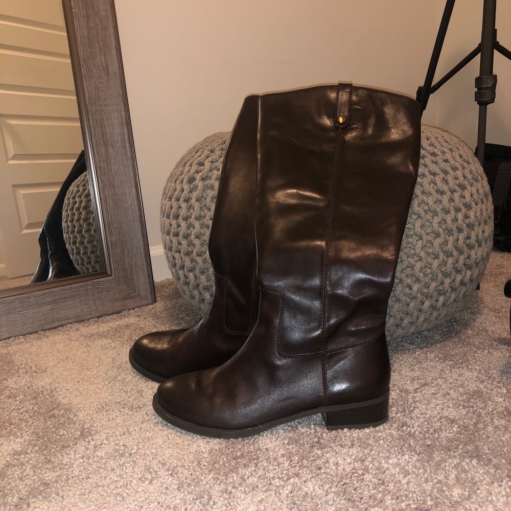 Brown riding boots